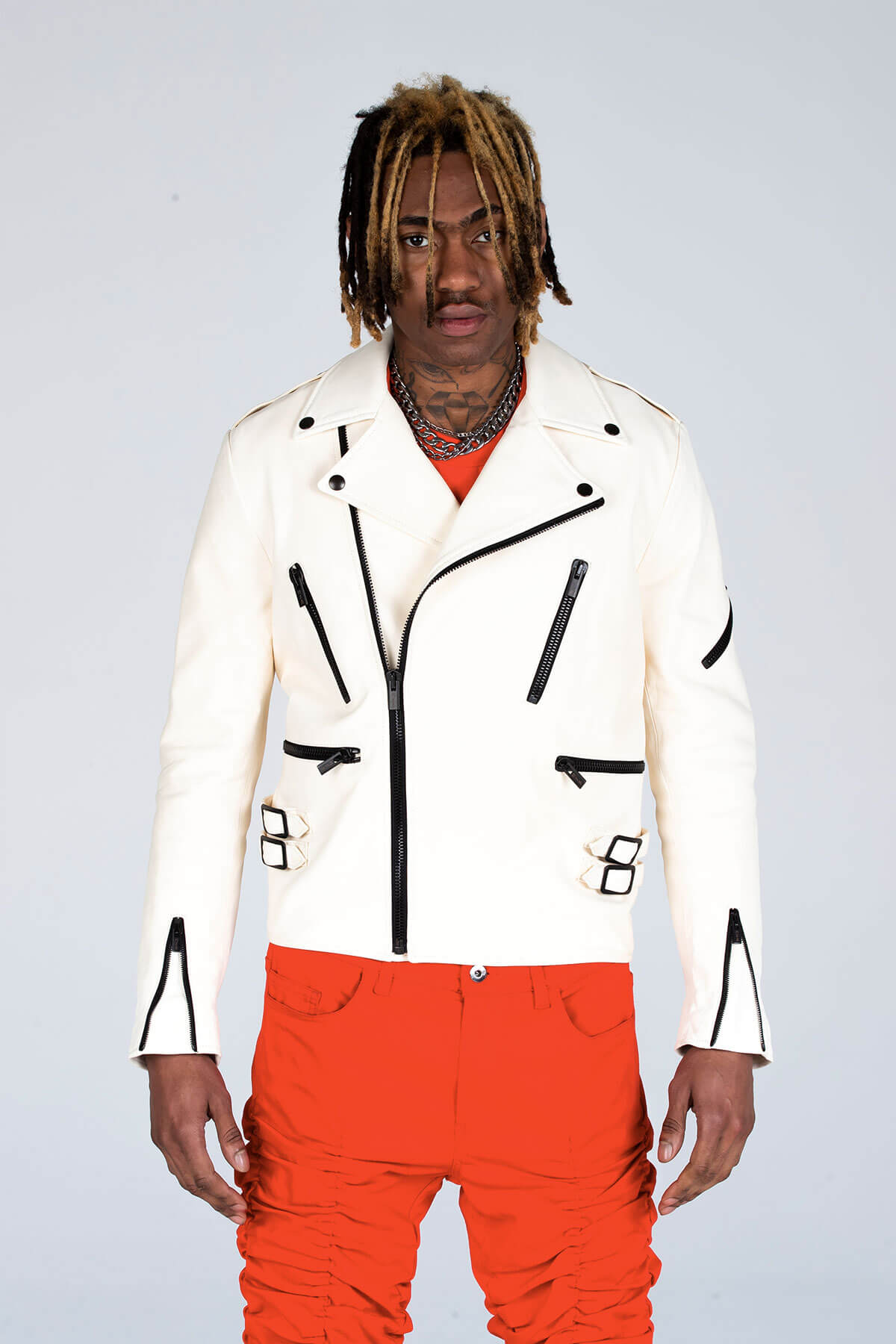 MJB CLASSIC BIKER JACKET - WHITE - JACKET - A/W 2020 - MJB