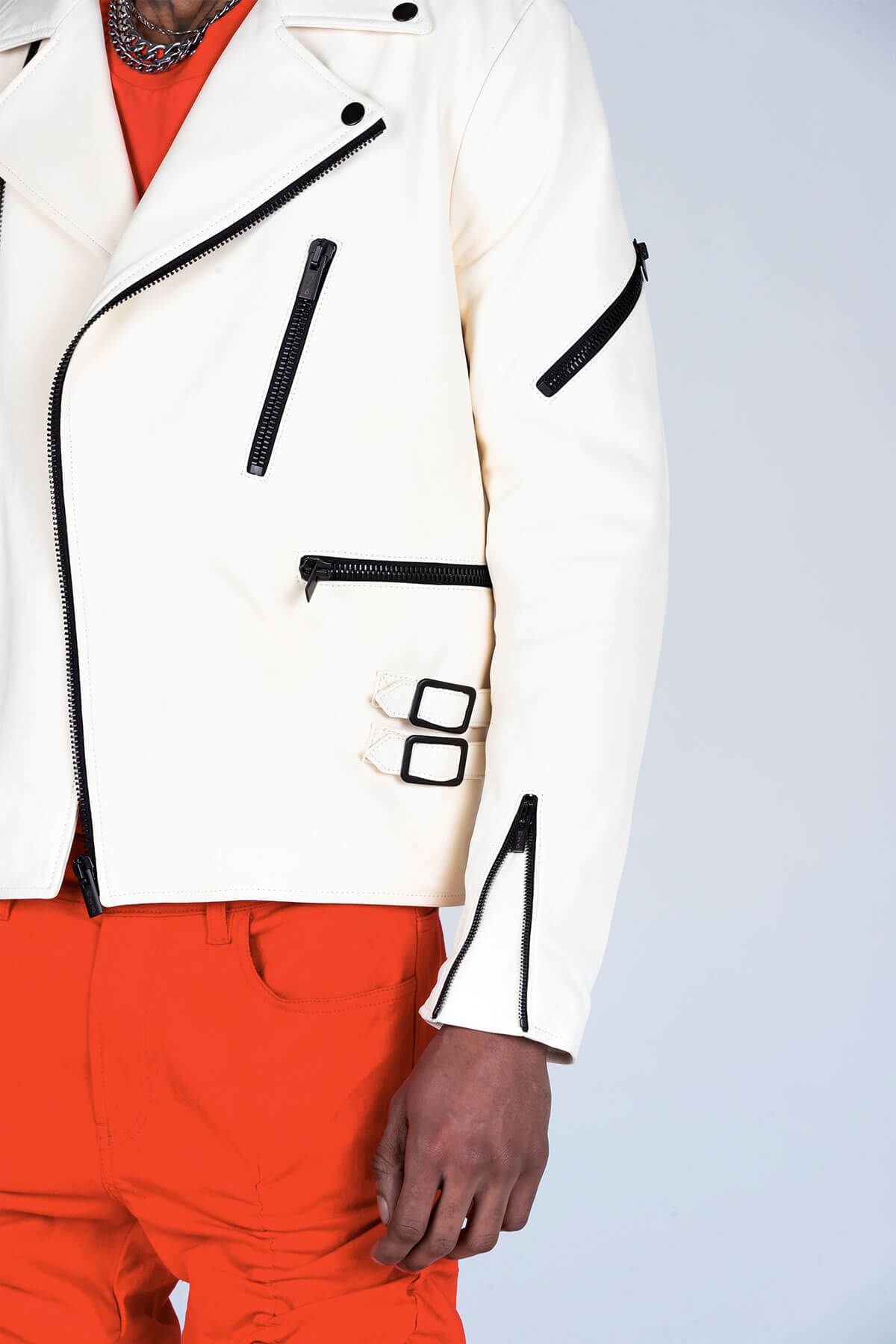 MJB CLASSIC BIKER JACKET - WHITE - JACKET - A/W 2020 - MJB
