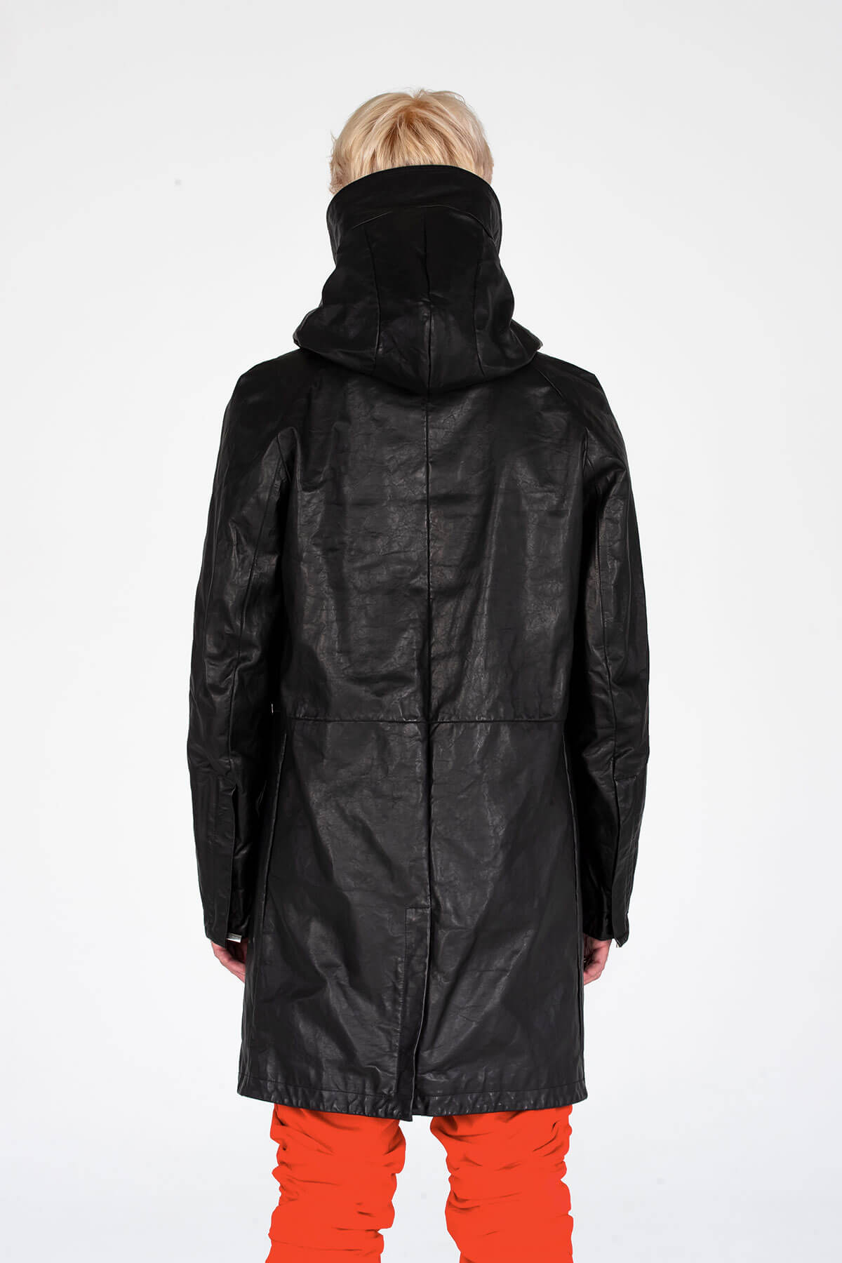 HOODED LEATHER PARKA JACKET - BLACK - JACKET - A/W 2020 - MJB