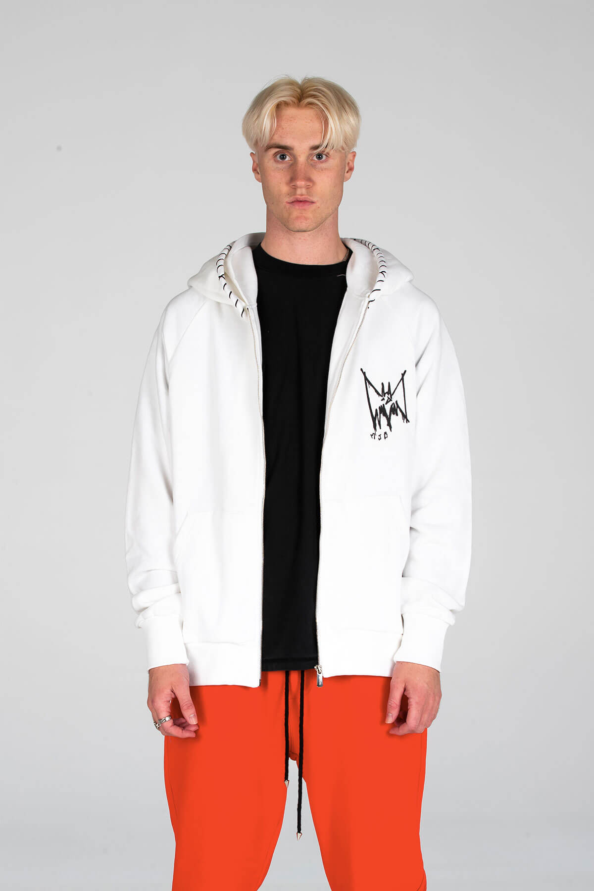 MJB ZIP DOUBLE HOODIE WHITE - HOODIE - A/W 2020 - MJB
