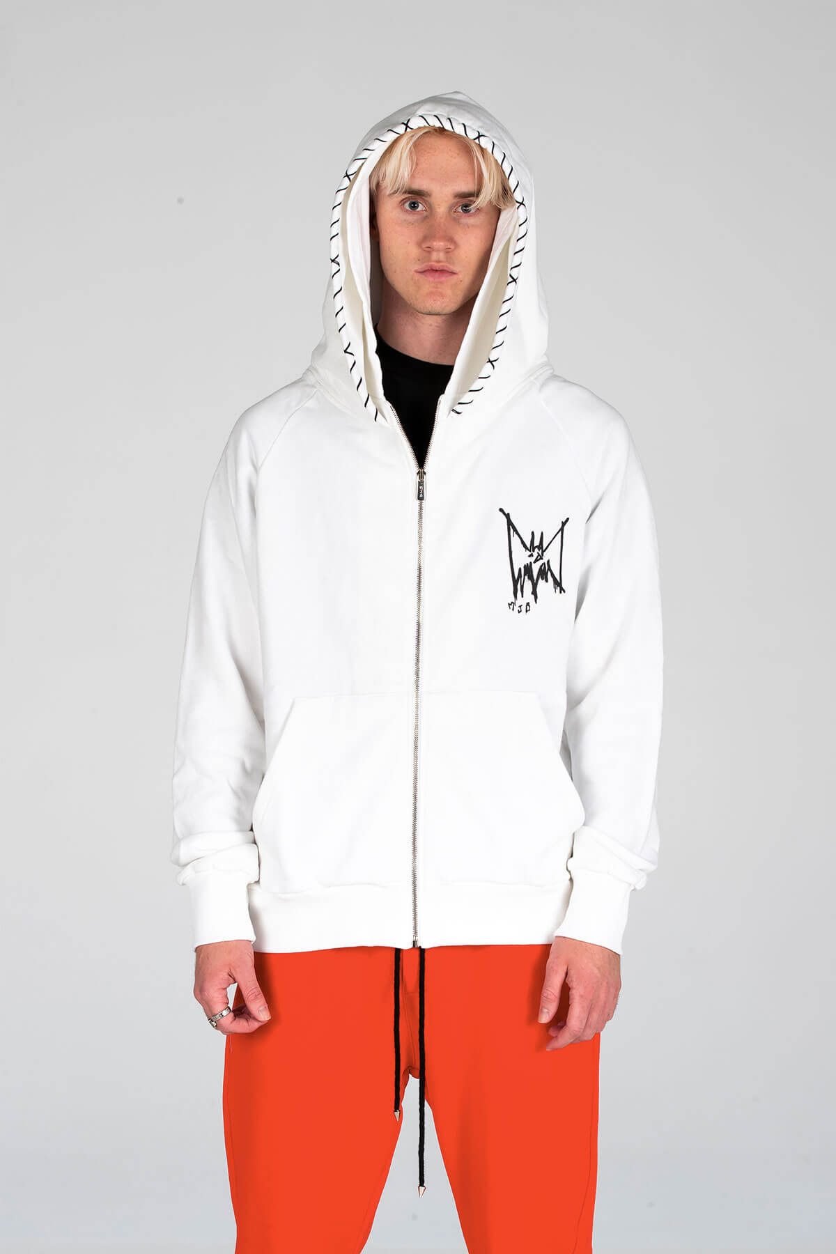 MJB ZIP DOUBLE HOODIE WHITE - HOODIE - A/W 2020 - MJB