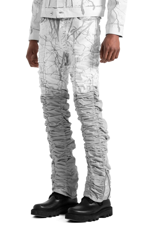 GREY LIGHTNING STACK PANTS - MJB