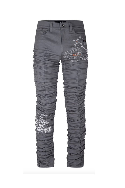 STREET ART GREY STACK PANT