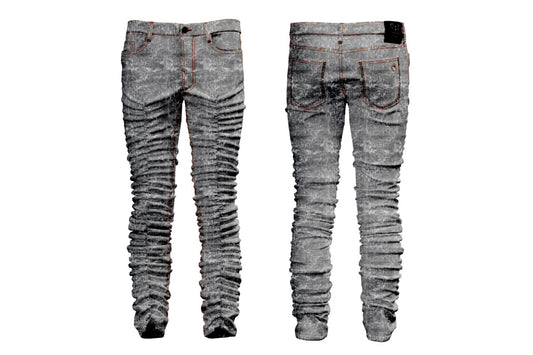 STACK PANT ACID WASH ZIP FLAIR