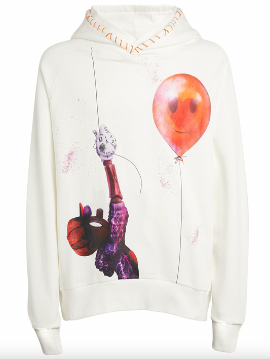 BRETT CRAWFORD BALLOON WHITE DOUBLE HOODIE