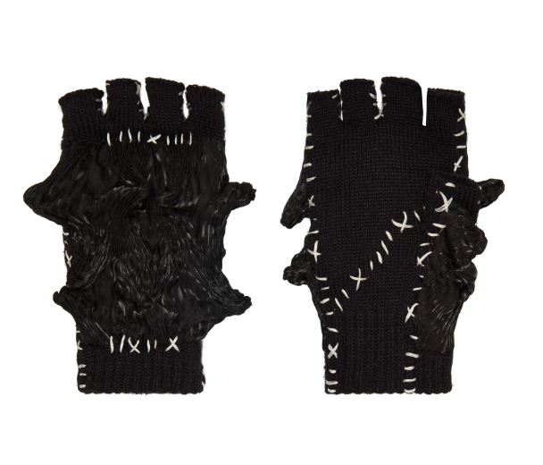 SPIKED ORGANZA FINGERLESS GLOVES