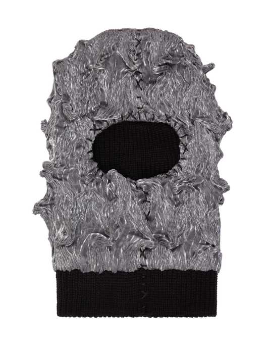 SPIKED ORGANZA BALACLAVA SILVER