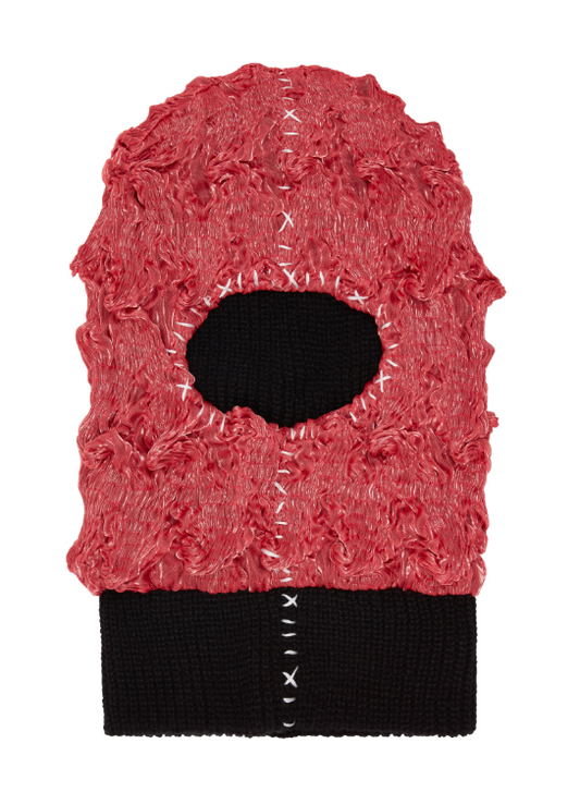 SPIKED ORGANZA BALACLAVA RED