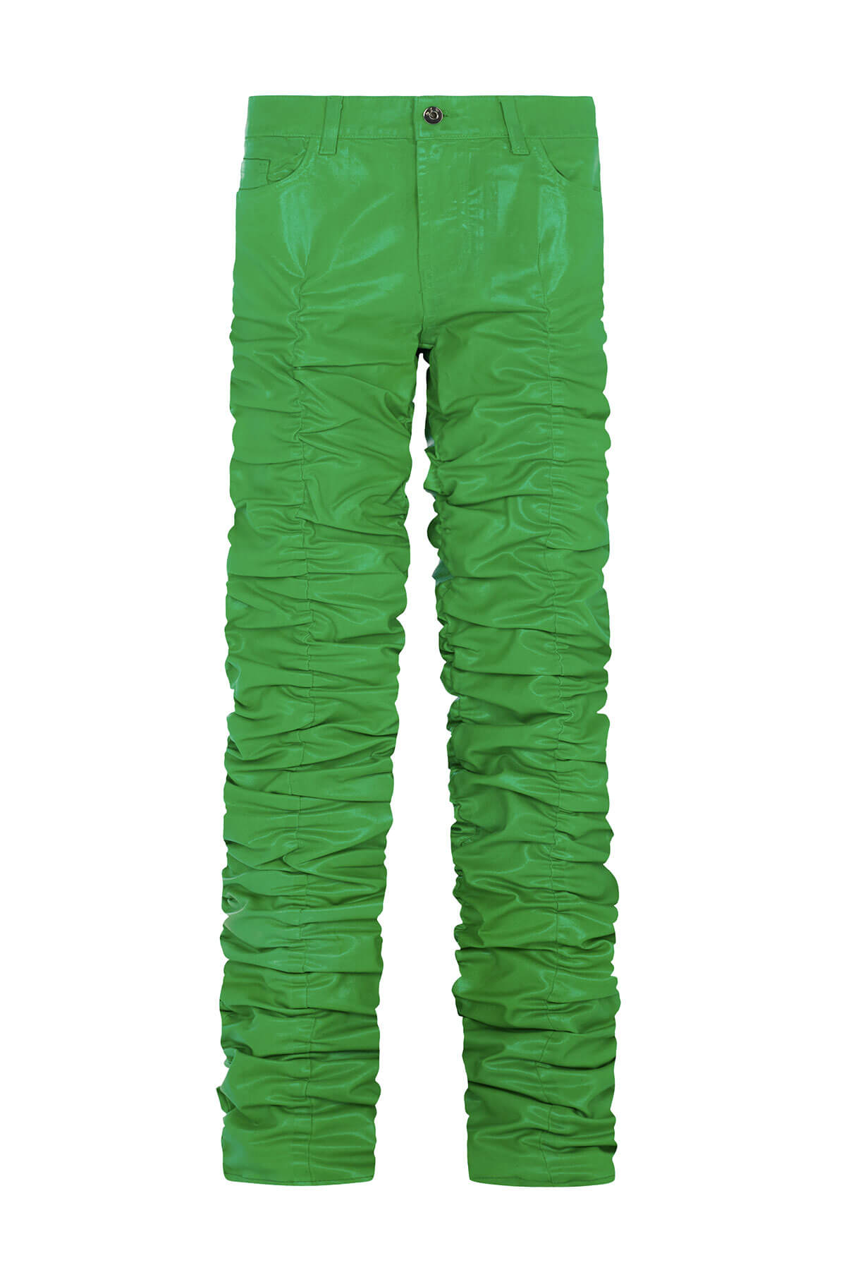 GREEN OIL WAXED STACK PANT