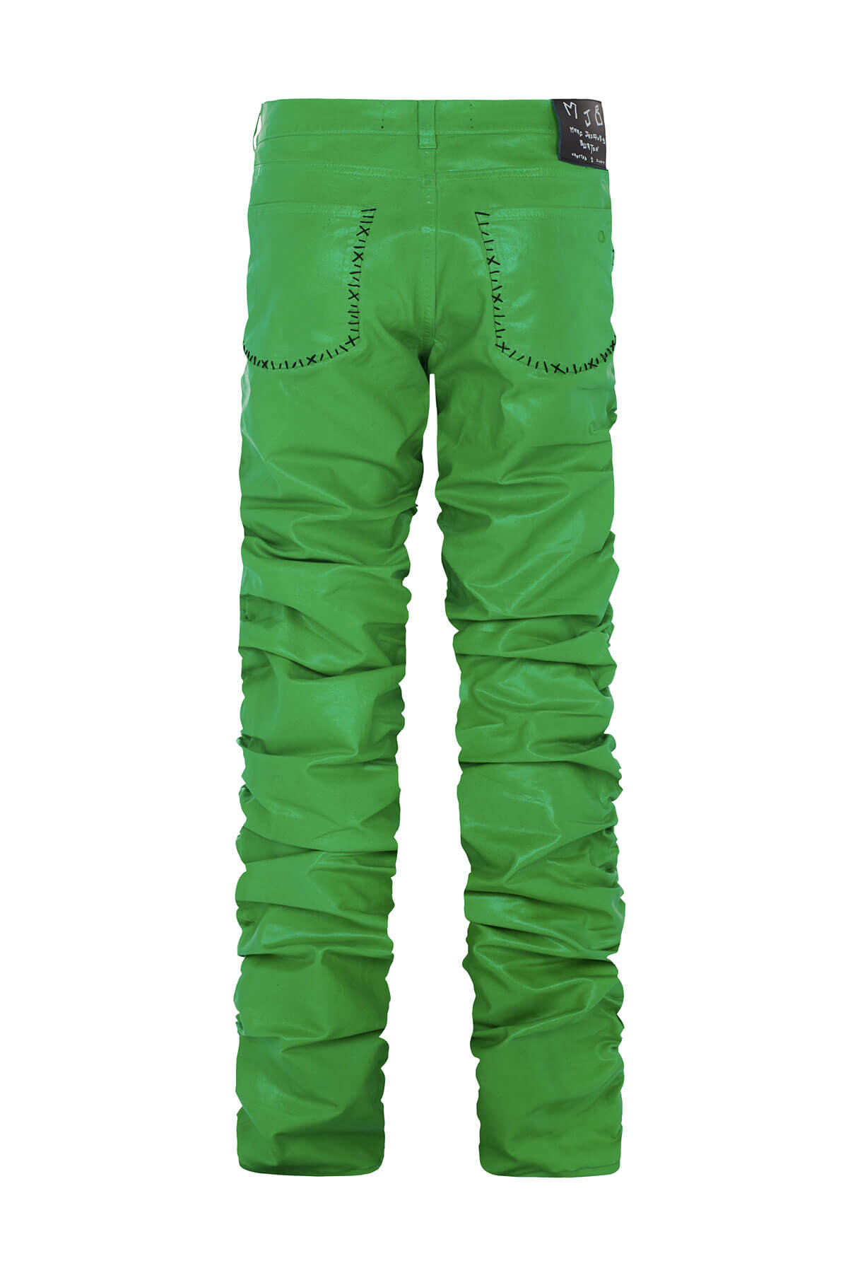 GREEN OIL WAXED STACK PANT