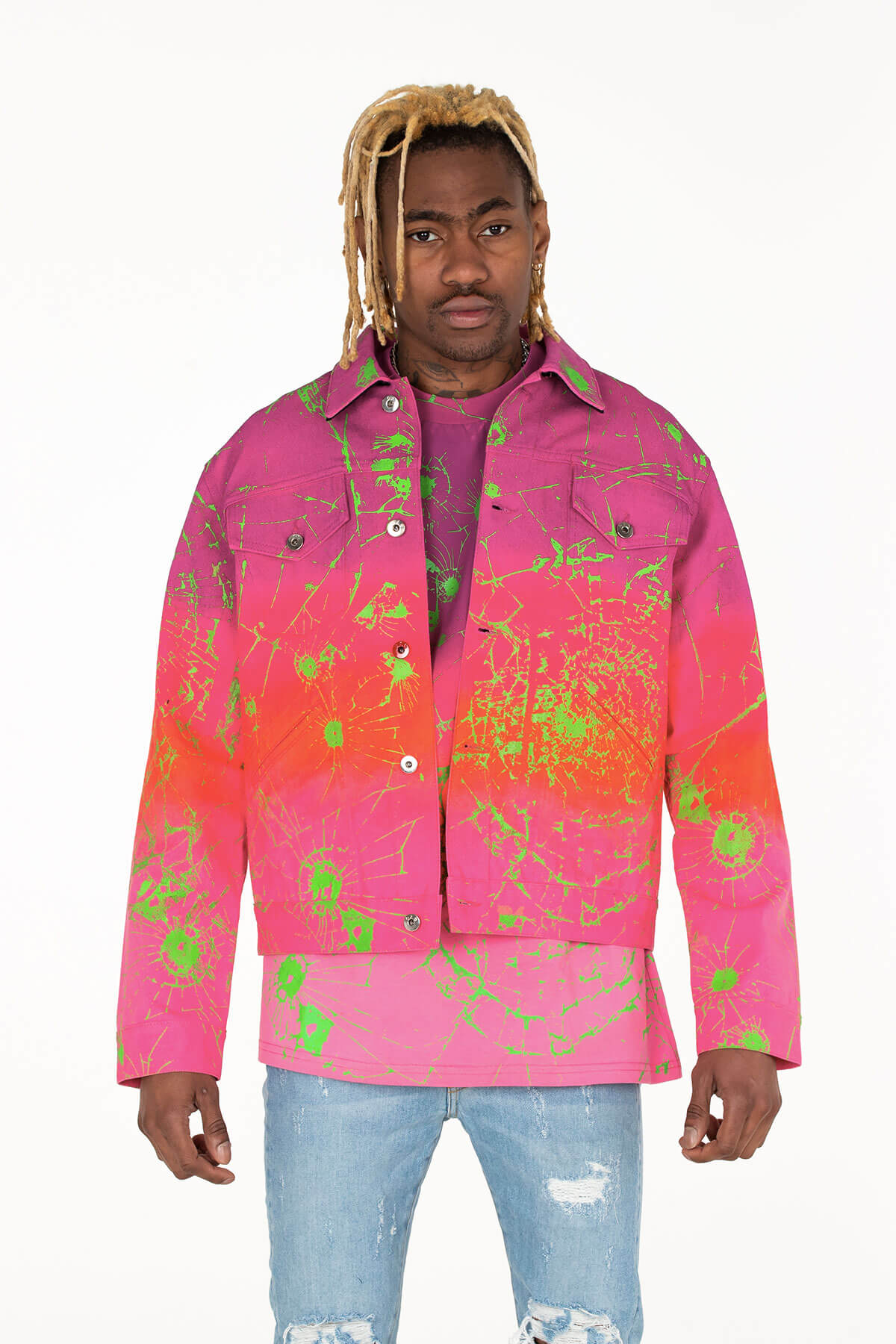 MULTI OMBRE PAX DENIM JACKET HAND CRAFTED - MJB
