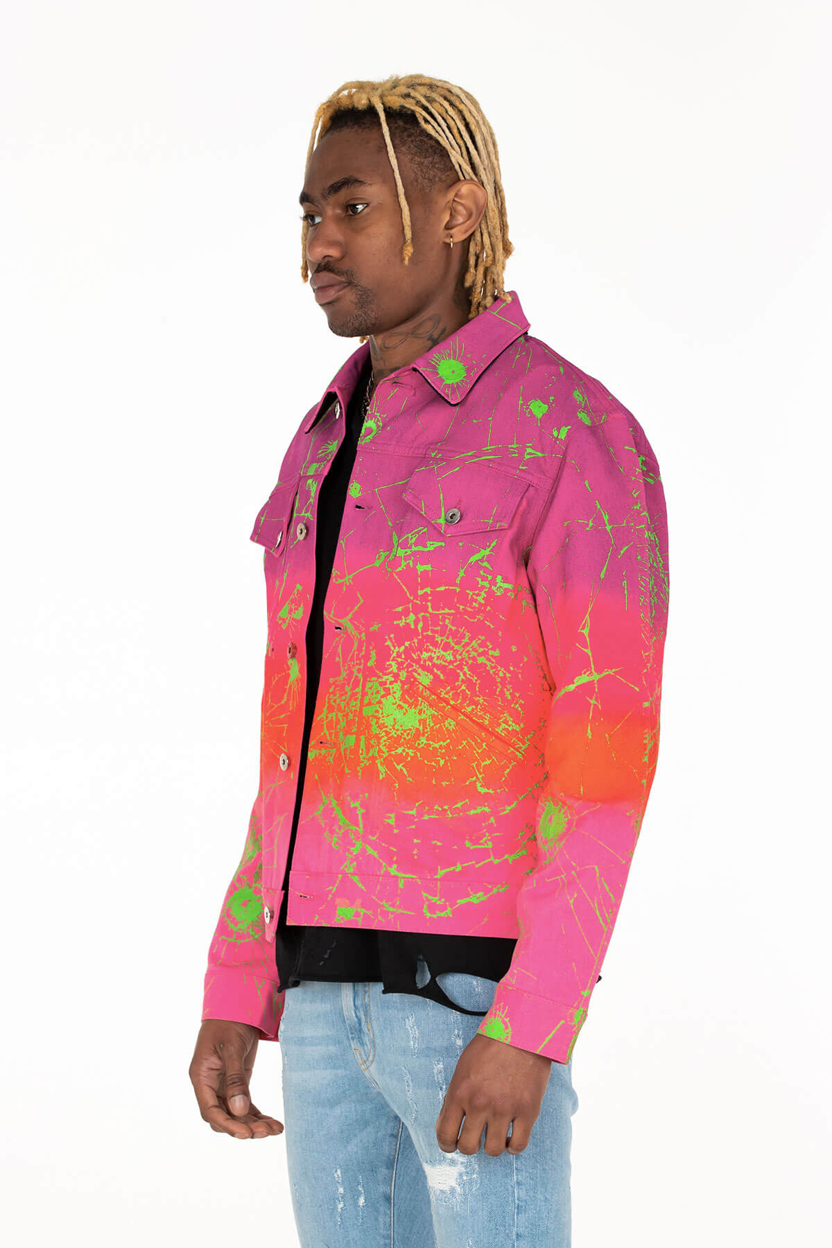 MULTI OMBRE PAX DENIM JACKET HAND CRAFTED - MJB