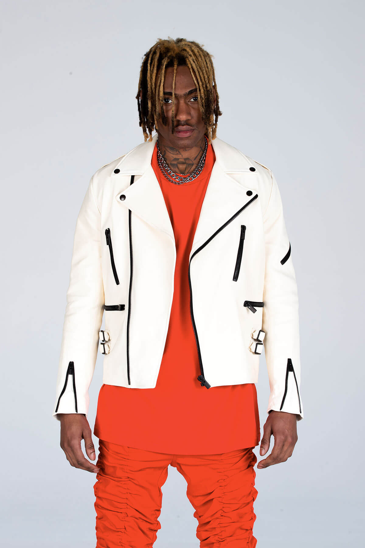 MJB CLASSIC BIKER JACKET - WHITE - JACKET - A/W 2020 - MJB