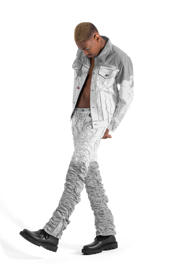 GREY LIGHTNING STACK PANTS - MJB