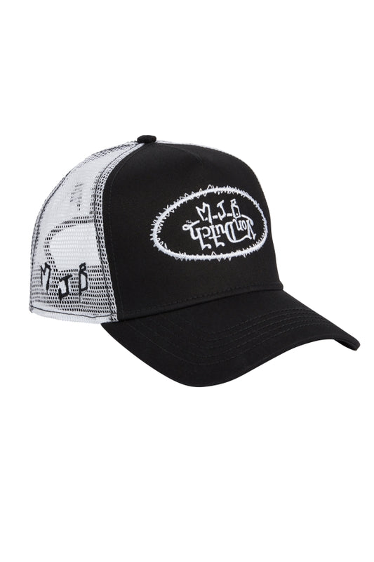 MJB X VON DUTCH BLACK & WHITE REWIND TRUCKER CAP