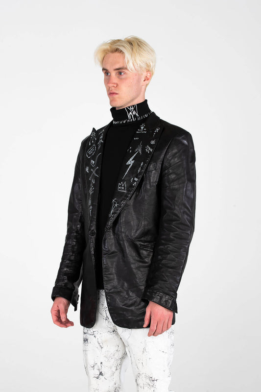 CLASSIC LEATHER JACKET – HAND PAINTED - ARCHIVE JACKET - MJB