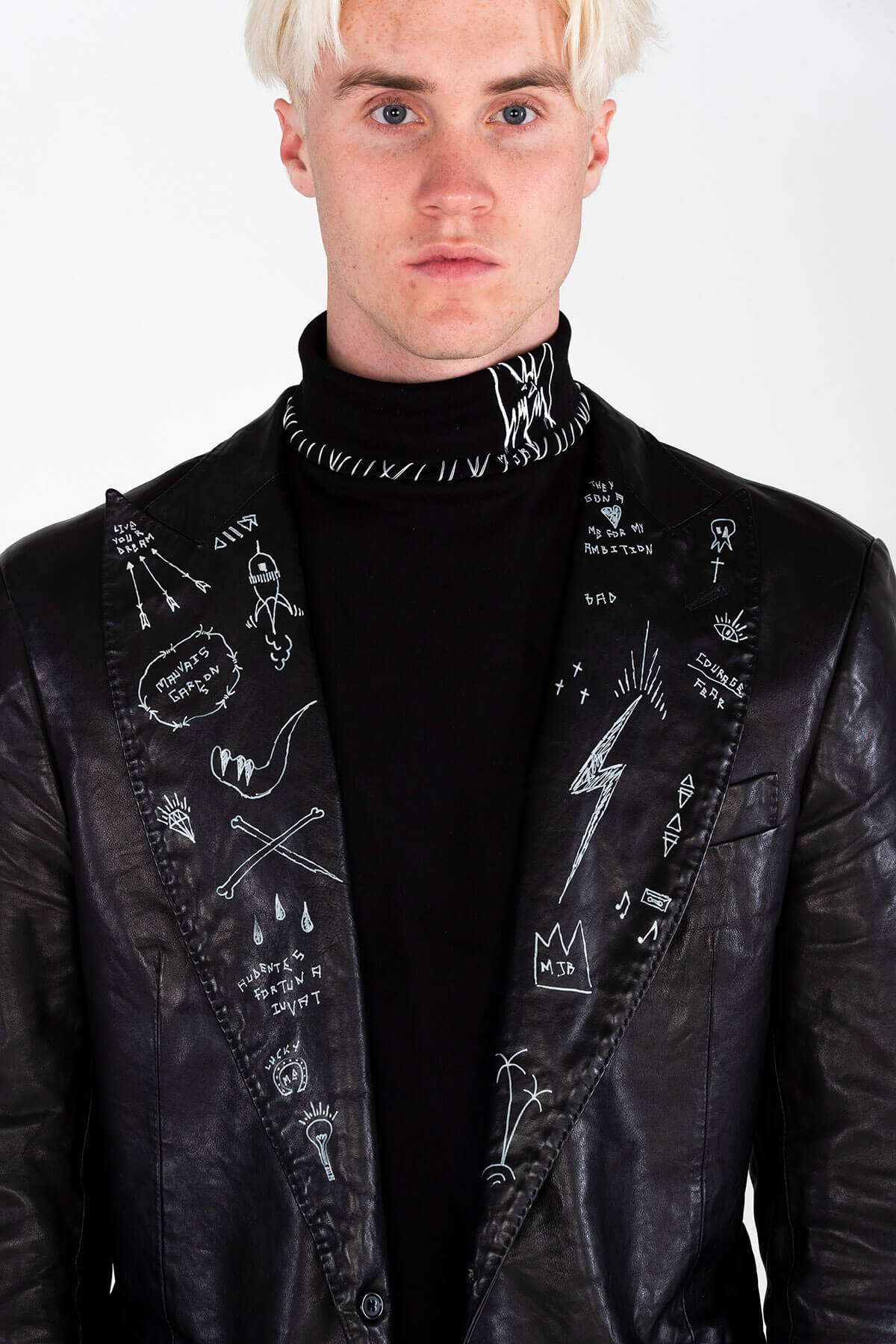 CLASSIC LEATHER JACKET – HAND PAINTED - ARCHIVE JACKET - MJB
