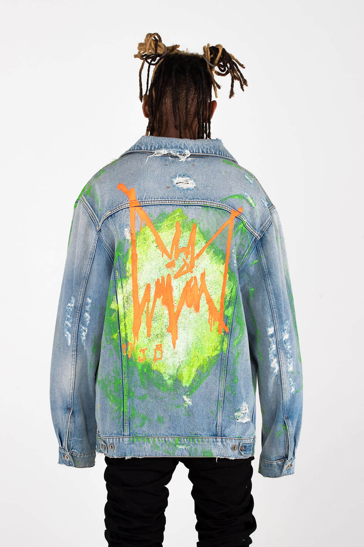PAX DENIM JACKET - GLITTER SILK SCREEN FINISH - ARCHIVE JACKET - MJB