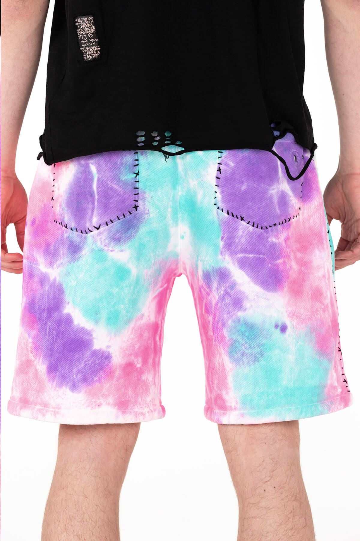 ballaholic Tie-Dye Zip Shorts-