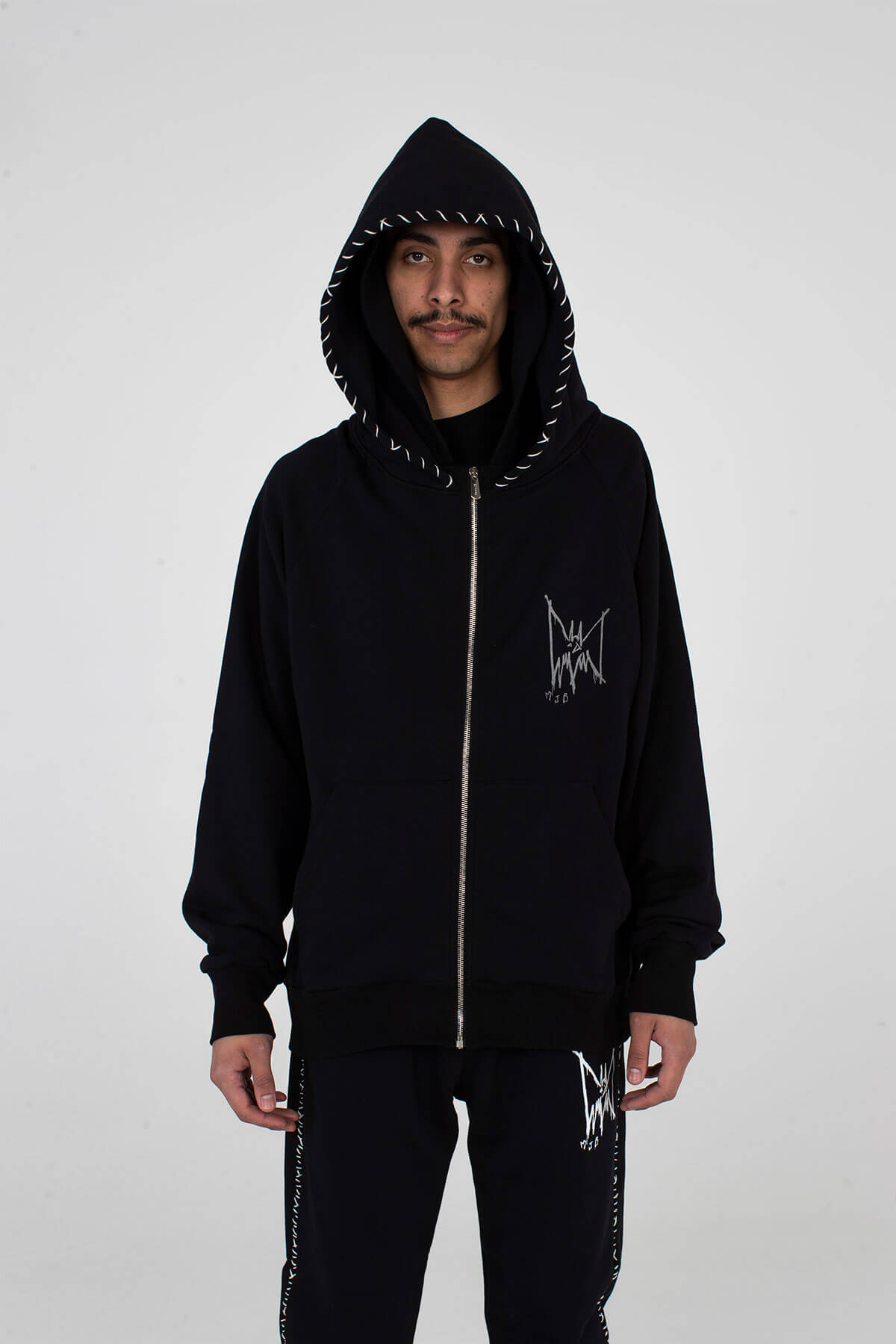 Zip Double Hoodie Reflective Bat - HOODIE - MJB