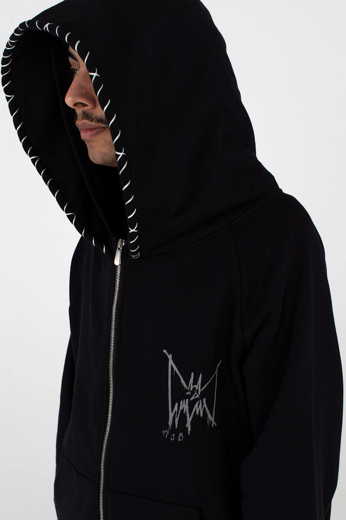 Zip Double Hoodie Reflective Bat - HOODIE - MJB