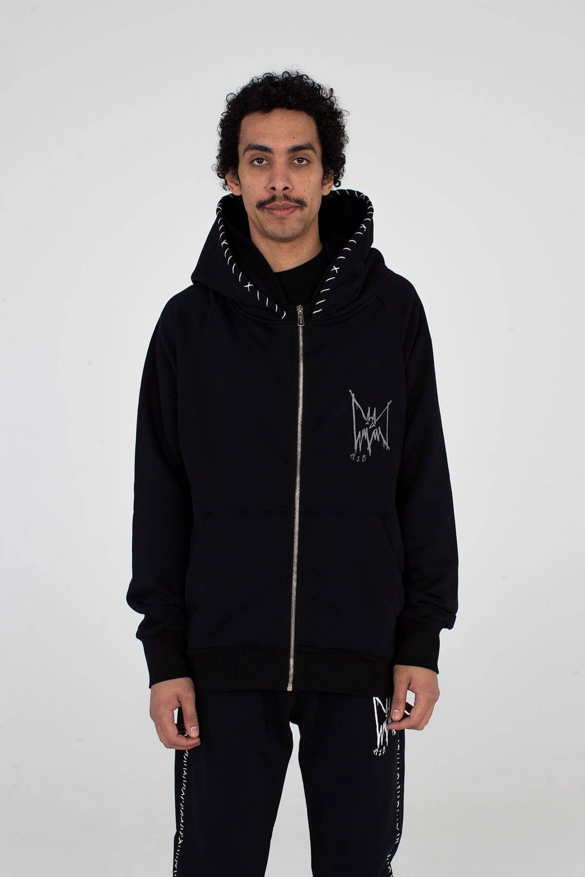 Zip Double Hoodie Reflective Bat - HOODIE - MJB