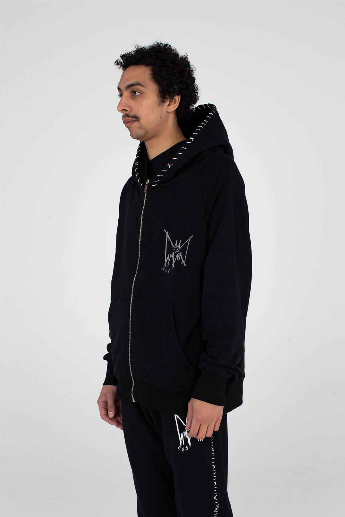 Zip Double Hoodie Reflective Bat - HOODIE - MJB