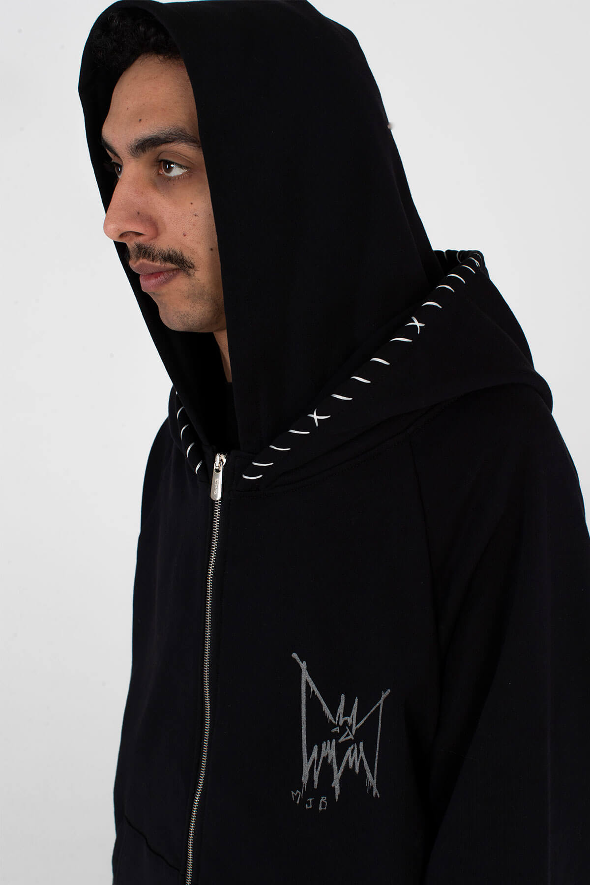 Zip Double Hoodie Reflective Bat - HOODIE - MJB